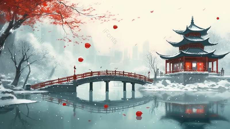 楼阁雪天中国风雪天水墨画背背景,插画/手绘图,插画/手绘图库,插画/手绘图下载,插画/手绘